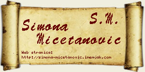Simona Mičetanović vizit kartica